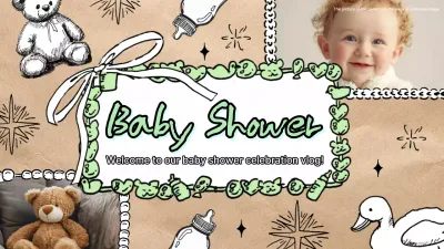 Beige Cute Baby Vlog YouTube Thumbnail