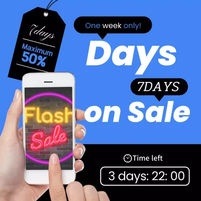 Blue Trendy Sale Promotion Social Media Post