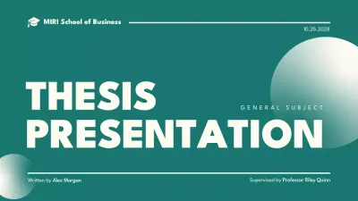 Green Minimal Thesis Presentation