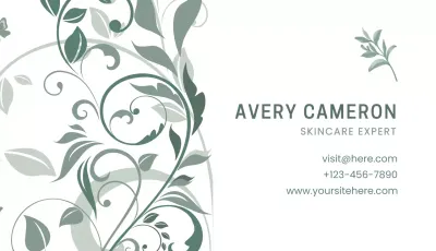 Mint Floral Skincare Business Card