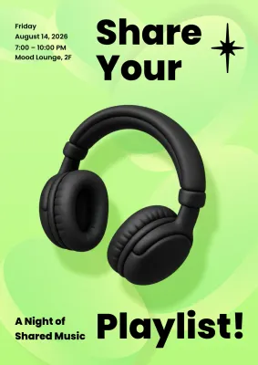 black modern music playlist event