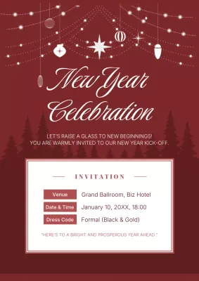 Red Classic Holiday Invitation