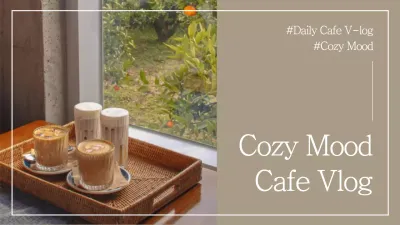 Beige Rustic Cafe Vlog YouTube Thumbnail