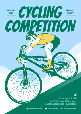 Green Trendy Cycling Event Poster