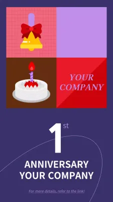 Purple Modern Anniversary Announcement Instagram Post