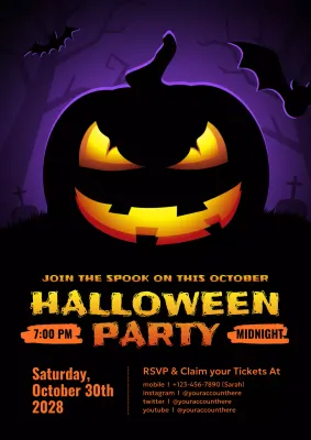 Purple Gothic Halloween Invitation Poster