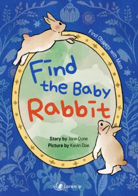 Blue Vintage Rabbit Storybook Book Cover