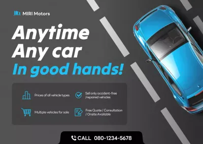 blue modern car advertisement