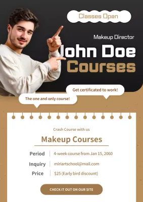 Black Modern Makeup Promotion Poster