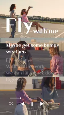 Song lyrics video in white text