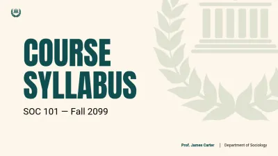 Beige and Green Classic Major Course Syllabus Presentation