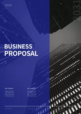 Business proposal with a modern concept in blue and gray
