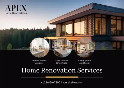 Black Modern Renovation Advertisement Poster