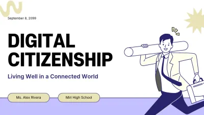 Purple and Yellow Illustrative Digital Citizenship School Education Presentation