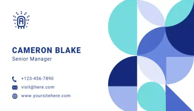 Blue Geometric Business Card