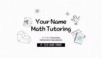 White Minimal Math Promotion Business Card