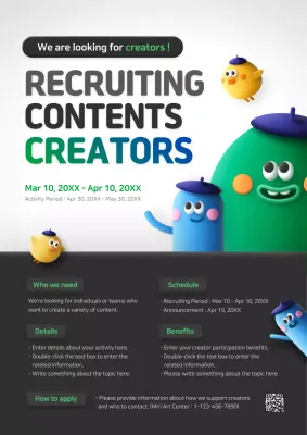 Colourful Modern Recruitment Announcement Poster