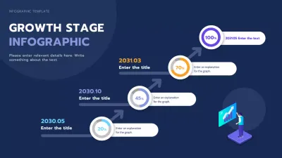Infographic of a growth staircase chart in calm, clean blue tones