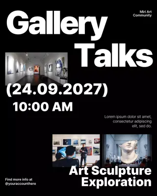 Black and White Art Exhibition Event Instagram Post