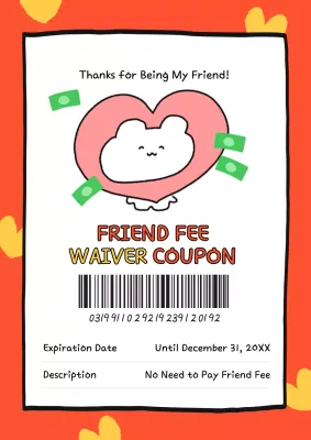 Orange Comic Friendship Coupon Poster