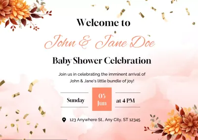 Pink Natural Baby Shower Poster Board Panel