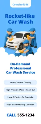 blue modern car wash advertisement