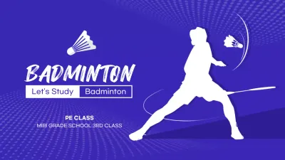Blue Modern Badminton Class Presentation
