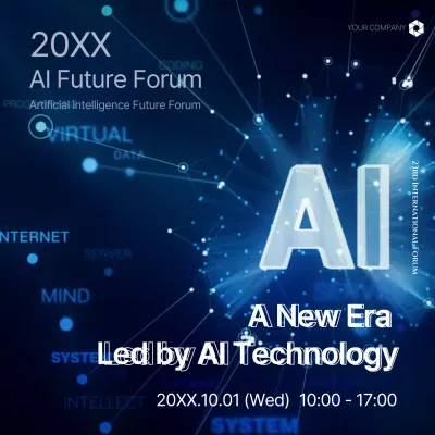 Promote a navy blue simple future tech seminar