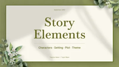 Green Minimalist Storybook Lecture