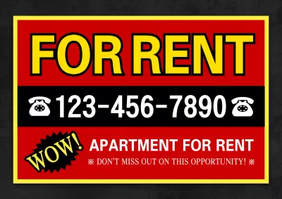 Red Bold Apartment Advertisement Poster