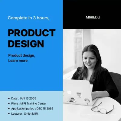 Blue Modern Product Course Announcement Social Media Post
