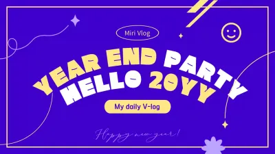 A vlog of a purple and yellow holiday party