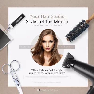 Beige Modern Hair Promotion Social Media Post