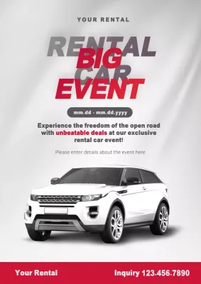 Red Modern Car Promotion Poster