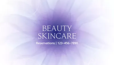 Purple Elegant Skincare Promotion Business Card