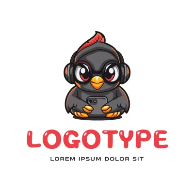 Black Comic Bird Logo