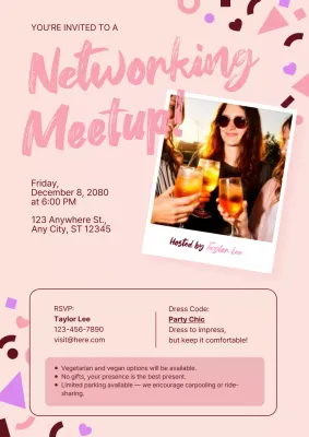 Pink Vintage Cocktail Invitation