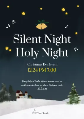 Black Classic Christmas Announcement Poster