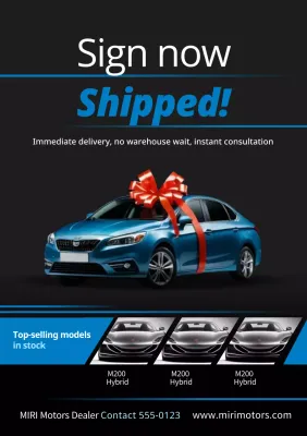 Blue modern car advertisement promotion