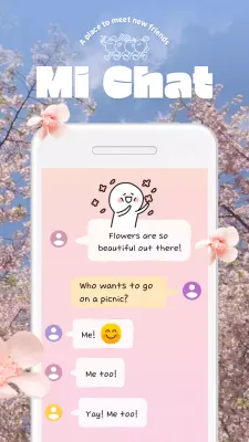 Ad for a friend-making service with a pink message concept