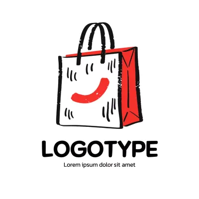 Red Minimal Shopping Logo