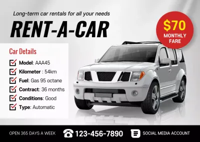 White Modern Car Promotion Poster
