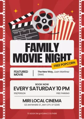 Red Retro Movie Event Poster