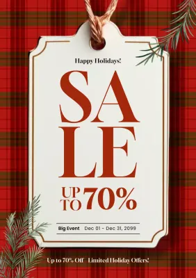 Red traditional holiday sale promotion