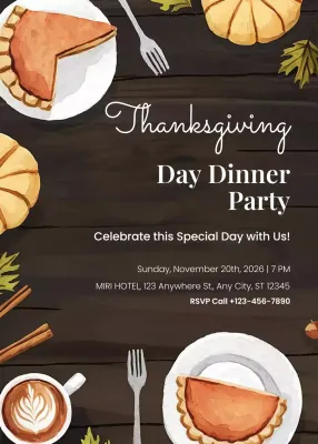 Brown Rustic Thanksgiving Invitation Poster