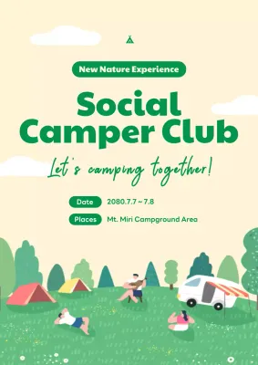 Beige Modern Camping Event Poster