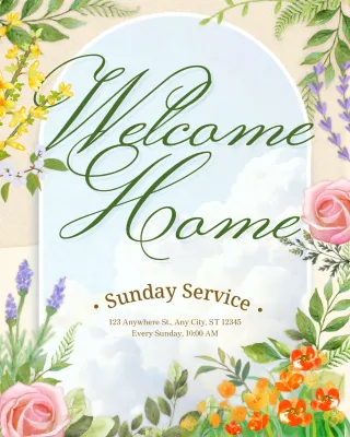 Green Elegant Church Event Poster