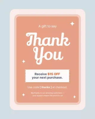 Coral Modern Thank You Promotion Instagram Post