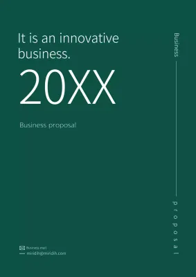 A simple, green, typographic business proposal