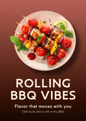 Brown Modern BBQ Promotion Poster